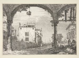 Le Portique a la Lanterne (El pórtico de la linterna), de la serie Vedute (Vistas) de Canaletto (Giovanni Antonio Canal)