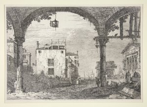 Le Portique a la Lanterne (El pórtico de la linterna), de la serie Vedute (Vistas) de Canaletto (Giovanni Antonio Canal)