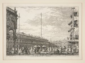 Le Procuratie Nuove e S. Ziminian V. (La Procuratic Nuove y la Iglesia de San Geminiano, Venecia), de la serie Vedute (Vistas)
