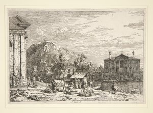 El mercado de Dolo, de la serie Vedute (Vistas)