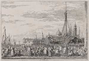 El Mercado del Molo, de la serie Vedute (Vistas) de Canaletto (Giovanni Antonio Canal)