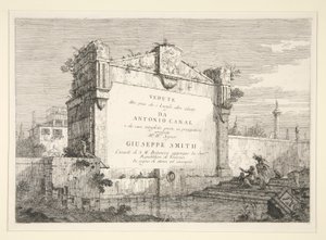Placa de título, de la serie Vedute (Vistas) de Canaletto (Giovanni Antonio Canal)