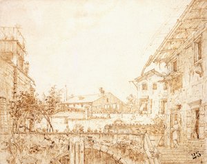 Vista de una terraza en Padua de Giovanni Antonio Canal