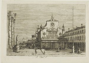 Vista imaginaria de S. Giacomo di Rialto, de Vedute de Canaletto