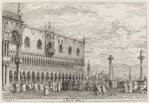 La Piera del Bando. V. [abajo a la derecha], c. 1735-1746 de Canaletto