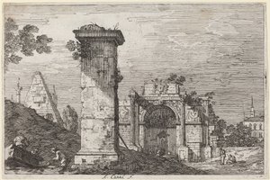 Paisaje con monumentos en ruinas de Canaletto