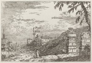 Paisaje con Torre y Dos Pilares en Ruinas (izquierda)