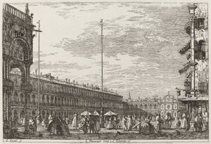 Le Procuratie niove e S. Ziminian V. [arriba a la derecha], c. 1735-1746 de Canaletto