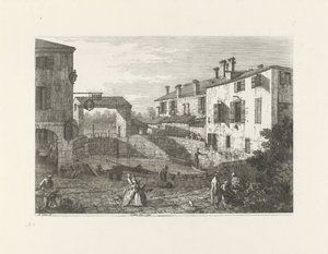 Le porte del Dolo (título sobre objeto) Rostros en lugares existentes e inventados (título de la serie) Vedute altre prese da i Luoghi altre ideate da Antonio Canal (título de la serie) de Canaletto