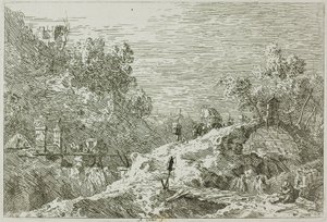 Paisaje de Montaña con Cinco Puentes, de Vedute