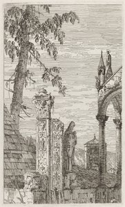 La tumba del obispo [centro], c. 1735-1746 de Canaletto