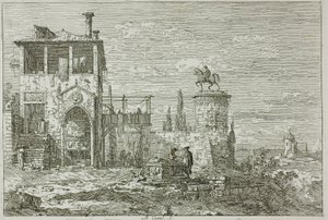 El monumento ecuestre, de Vedute de Canaletto