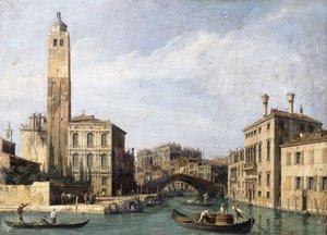 El Gran Canal con San Geremia, Palazzo Labia y la Entrada al Cannaregio, c.1726-1730 de Giovanni Antonio Canal