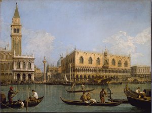 La Mole, vista desde la cuenca de San Marcos en Venecia de Canaletto
