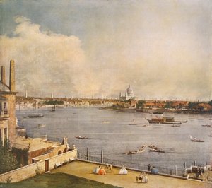 El Támesis y la ciudad de Londres desde Richmond House, Whitehall, Westminster de Canaletto