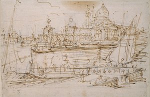 Venecia: La Dogana y S. Maria della Salute desde el Molo di Terranova, mediados del siglo XVIII