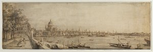 Vista desde los Jardines de Somerset hacia el Puente de Londres, circa 1746-55 de Canaletto