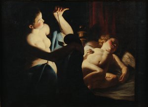 Psique descubre a Cupido, primer tercio del siglo XVII