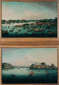 Puerto de Hong Kong y Boca del Tigre de Cantonese School