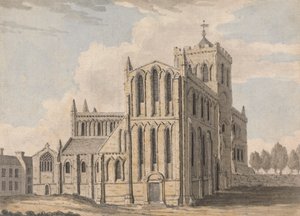 Vista noroeste de la iglesia del castillo, Hexham, Northumberland de Capt. Francis Grose