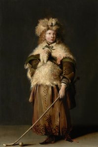 Moses ter Borch sosteniendo un palo de kolf, c.1655 (óleo sobre tabla)