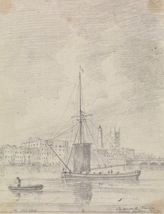 Barcos en el Támesis cerca del puente de Londres, octubre de 1816
