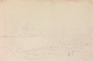 Boceto de una cabaña cerca de la costa de Capt. Thomas Hastings