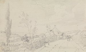 Boceto de un camino rural y una casa de campo de Capt. Thomas Hastings