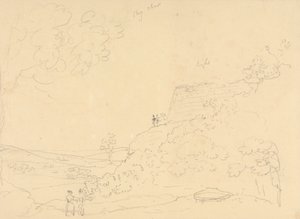 Boceto de un bastión en la ladera, Isla de Wight de Capt. Thomas Hastings