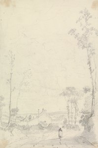 Boceto de una casa en un camino de brezales de Capt. Thomas Hastings