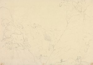 Croquis de un camino en un barranco