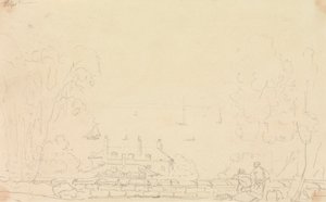Boceto de una casa de campo cerca de la costa, Isla de Wight de Capt. Thomas Hastings