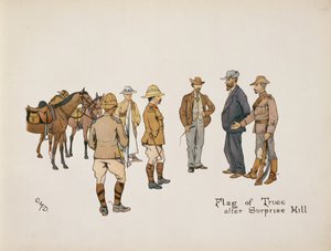 Bandera de tregua después de Surprise Hill, de The Leaguer of Ladysmith, 1900