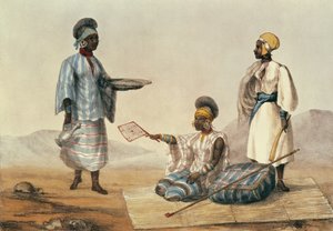 Gente negra de Sudán, placa de Una narración de viajes en el norte de África grabada por M. Gauci (fl.1810-46) 1821 de Captain George Francis Lyon