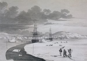 Cortando en la Isla de Invierno, octubre de 1821, del Diario de un Segundo Viaje para el Descubrimiento de un Paso del Noroeste desde el Atlántico hasta el Pacífico realizado en los años 1821-22-23, por William Edward de Captain George Francis Lyon