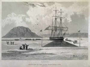 Salida de los botes de Hecla Cove, 21 de junio de 1827, del Diario de un Tercer Viaje para el Descubrimiento de un Paso del Noroeste desde el Atlántico hasta el Pacífico realizado en los años 1824-25 en H.M.s de Captain George Francis Lyon