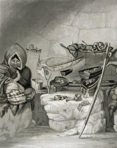 Interior de una cabaña de nieve esquimal, Isla de Invierno 1822, grabado por Edward Francis Finden (1791-1857) pub. por John Murray, 1824 de Captain George Francis Lyon