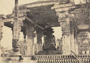 Gran Pagoda, Gran Toro, Vista Frontal, Tanjore, India, Templo Rajarajesvara, 1857
