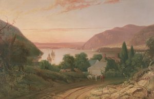 El río Hudson con una vista lejana de West Point de Captain Seth Eastman