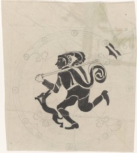 Diseño decorativo con cazador de liebres