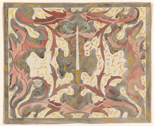 Diseño decorativo con espada en relieve de Carel Adolph Lion Cachet