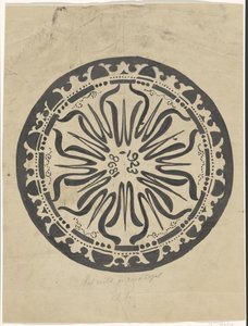 Diseño de un plato para celebrar las bodas de plata de la Reina Guillermina de Carel Adolph Lion Cachet