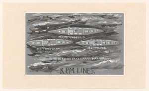 Diseño de la viñeta de la Royal Paket Shipping Company, K.P.M. Lines