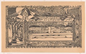 Carta de la Vereeniging ter bevordering van de belangen des Boekhandels con impresora, rollos de papel y ornamentación
Salón Internacional del Libro y Afines (...) (título en el objeto)