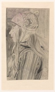 Retrato de niña con traje de Marken