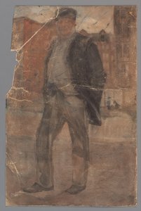 Hombre de pie con gorra rígida de Carel Adolph Lion Cachet