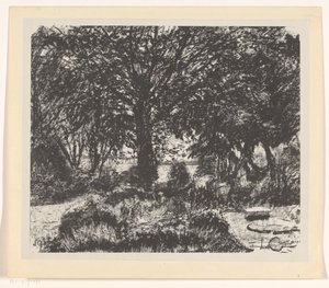 Jardín con un gran árbol de Carel Adolph Lion Cachet