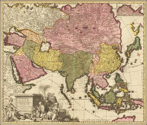 Mapa de Asia de 1695 por Carolus Allard