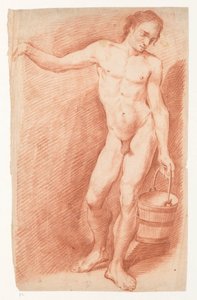 hombre desnudo con balde