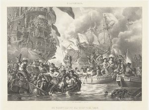 El viaje a Chatham y la conquista del Royal Charles, 1667 La conquista en Chattam. 1666 (título sobre objeto) de Carel Christiaan Antony Last